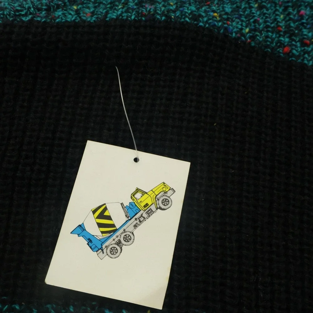 Vintage Concrete Sweater Mens XL Striped Wool Blend Crewneck 90s Retro statement